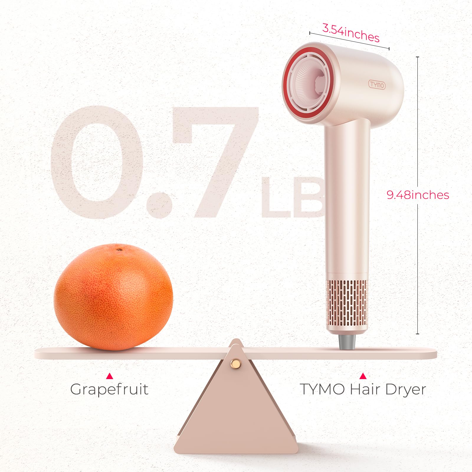 TYMO AIRHYPE diseño compacto: ligero y portátil para viajar.