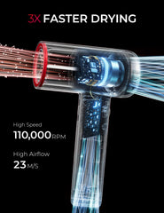 TYMO AIRHYPE Lite secador ligero para viaje, peso solo 0,8 libras