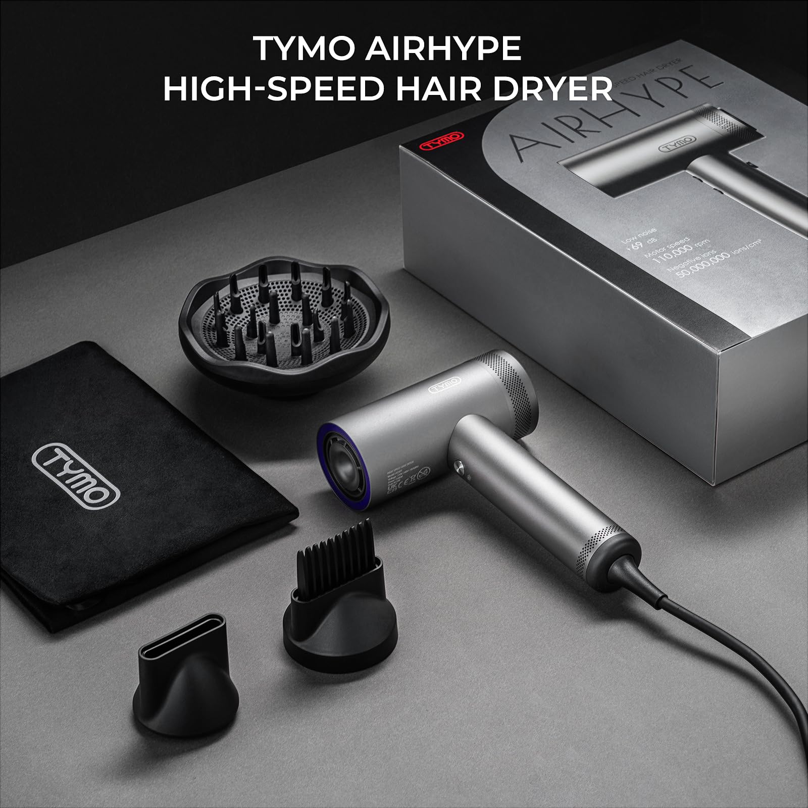 TYMO AirHype pantalla LCD para ajustar configuraciones fácilmente