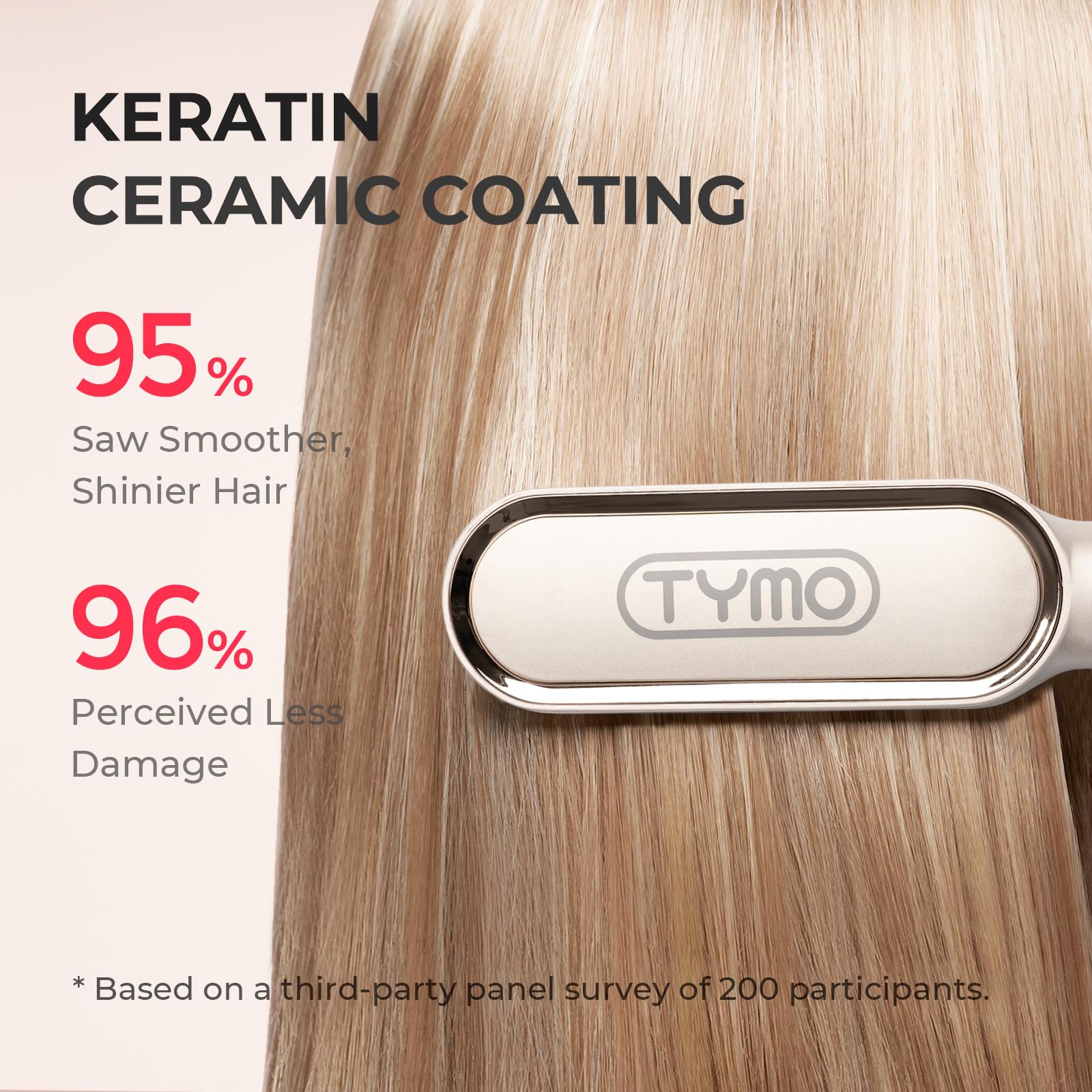 TYMO Ring, alisador de pelo con calentamiento rápido a 350°F.