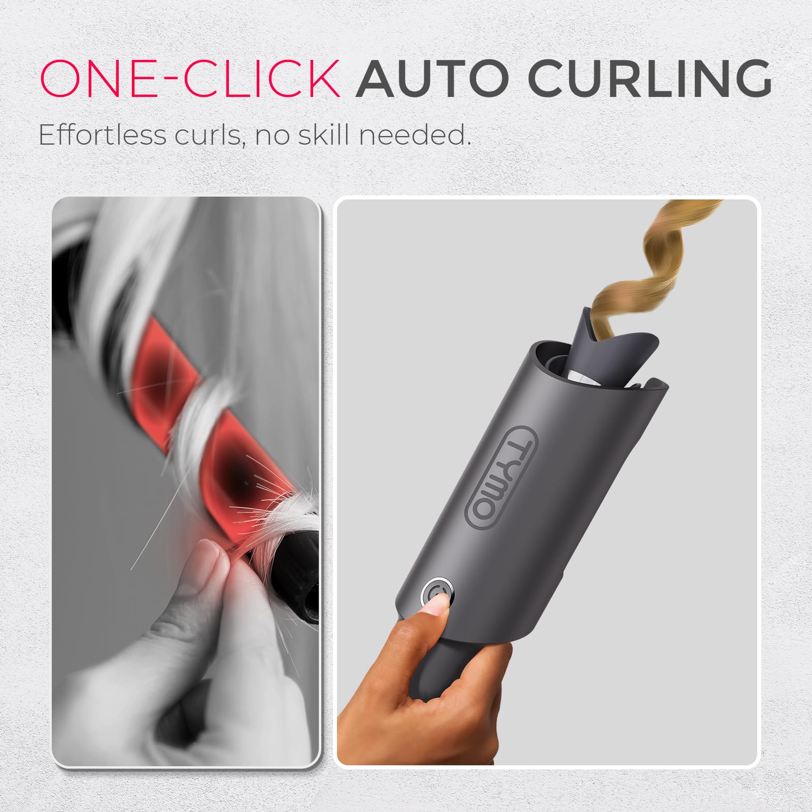 TYMO CURLPRO con iones negativos 500 millones para mayor brillo y suavidad.