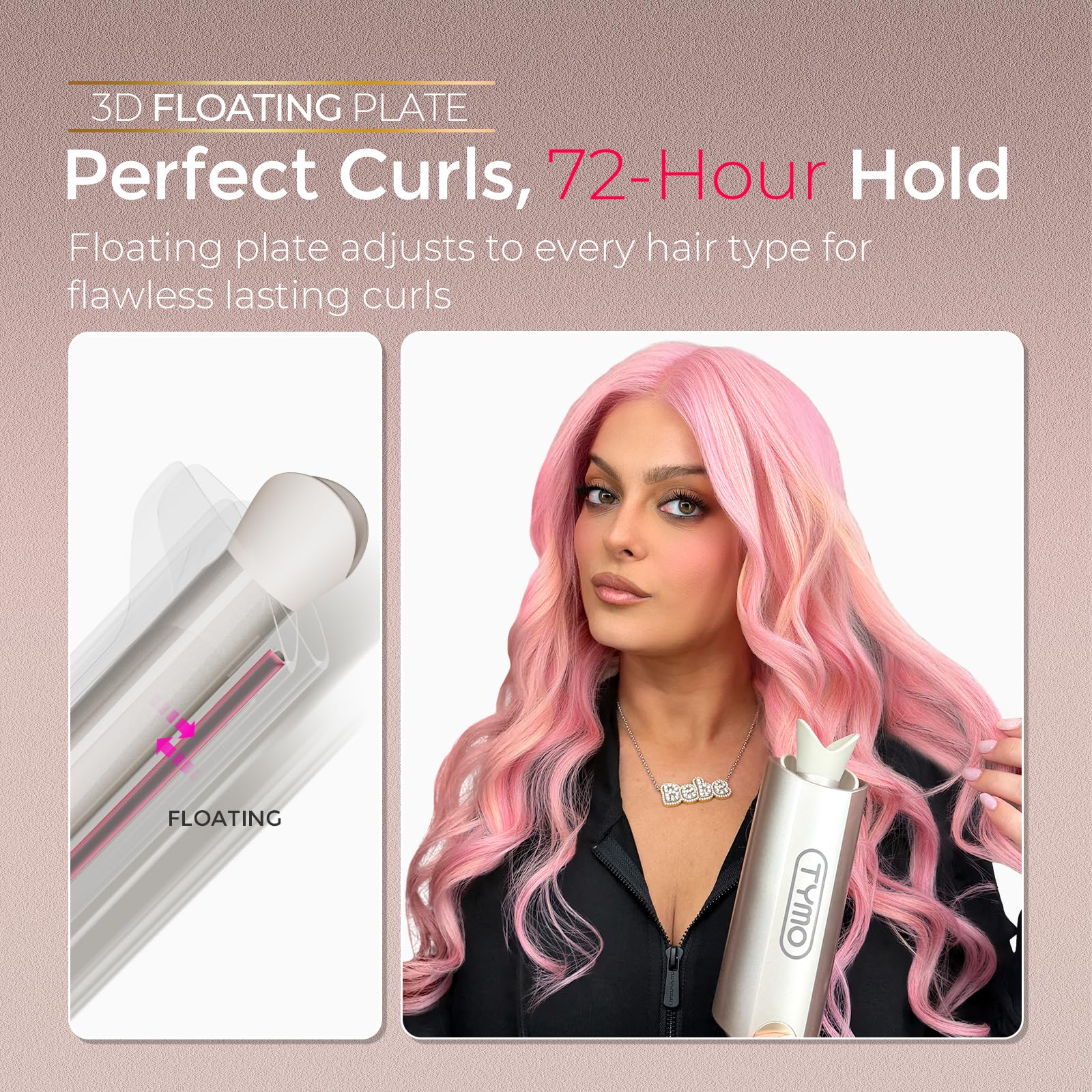 TYMO CurlPro Plus diseño anti-enredos y anti-quemaduras.