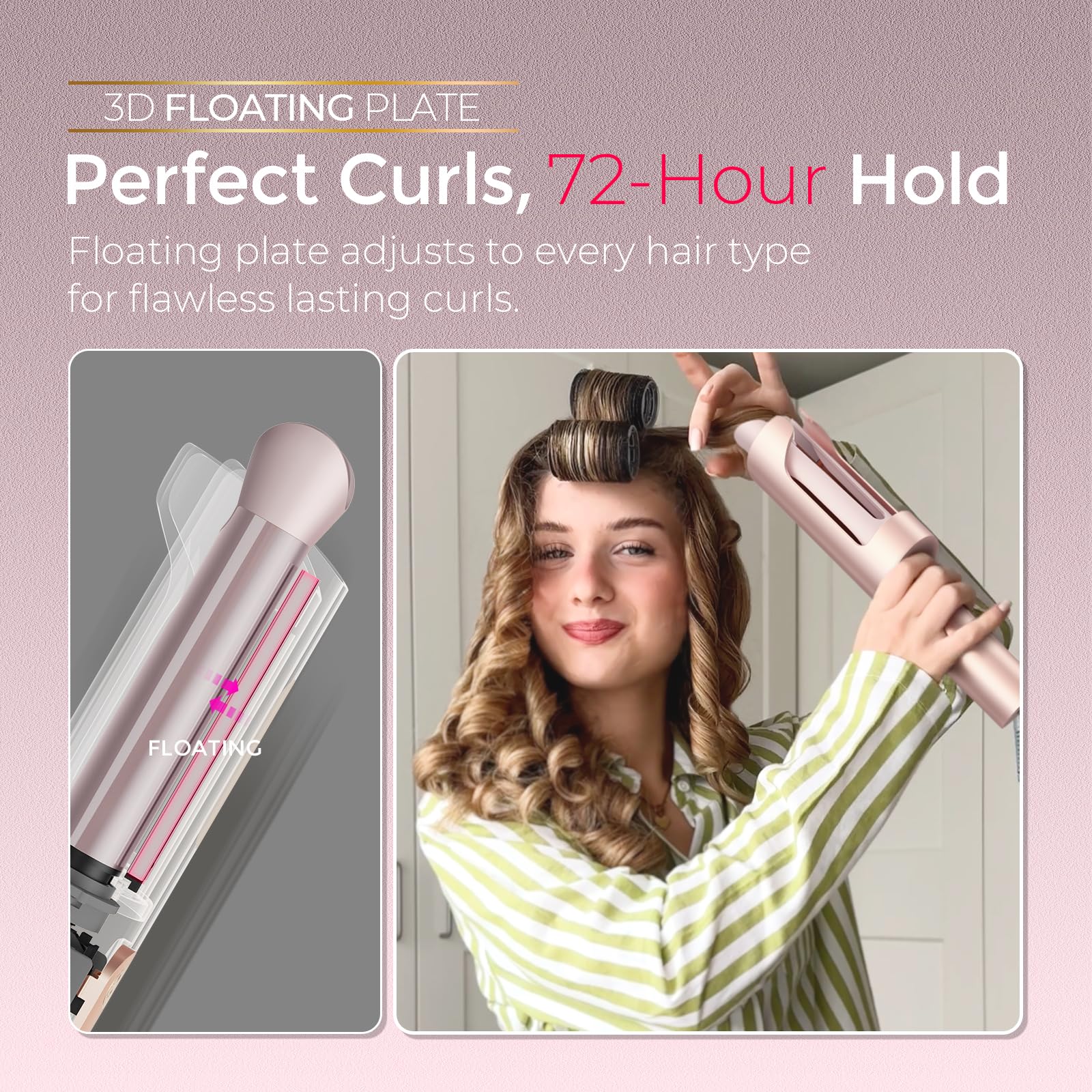 TYMO CurlPro Plus cerámica turmalina para rizos uniformes y brillantes