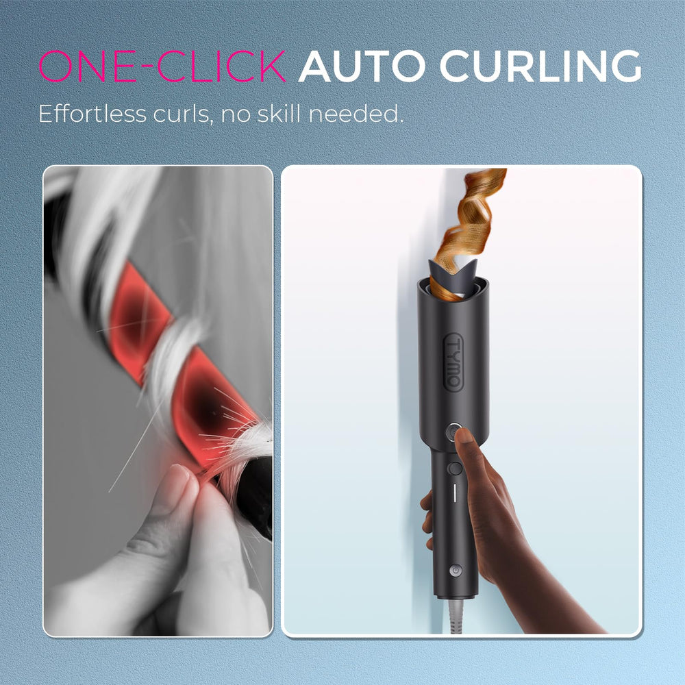 TYMO CURLPRO giro automático para peinados rápidos y consistentes.