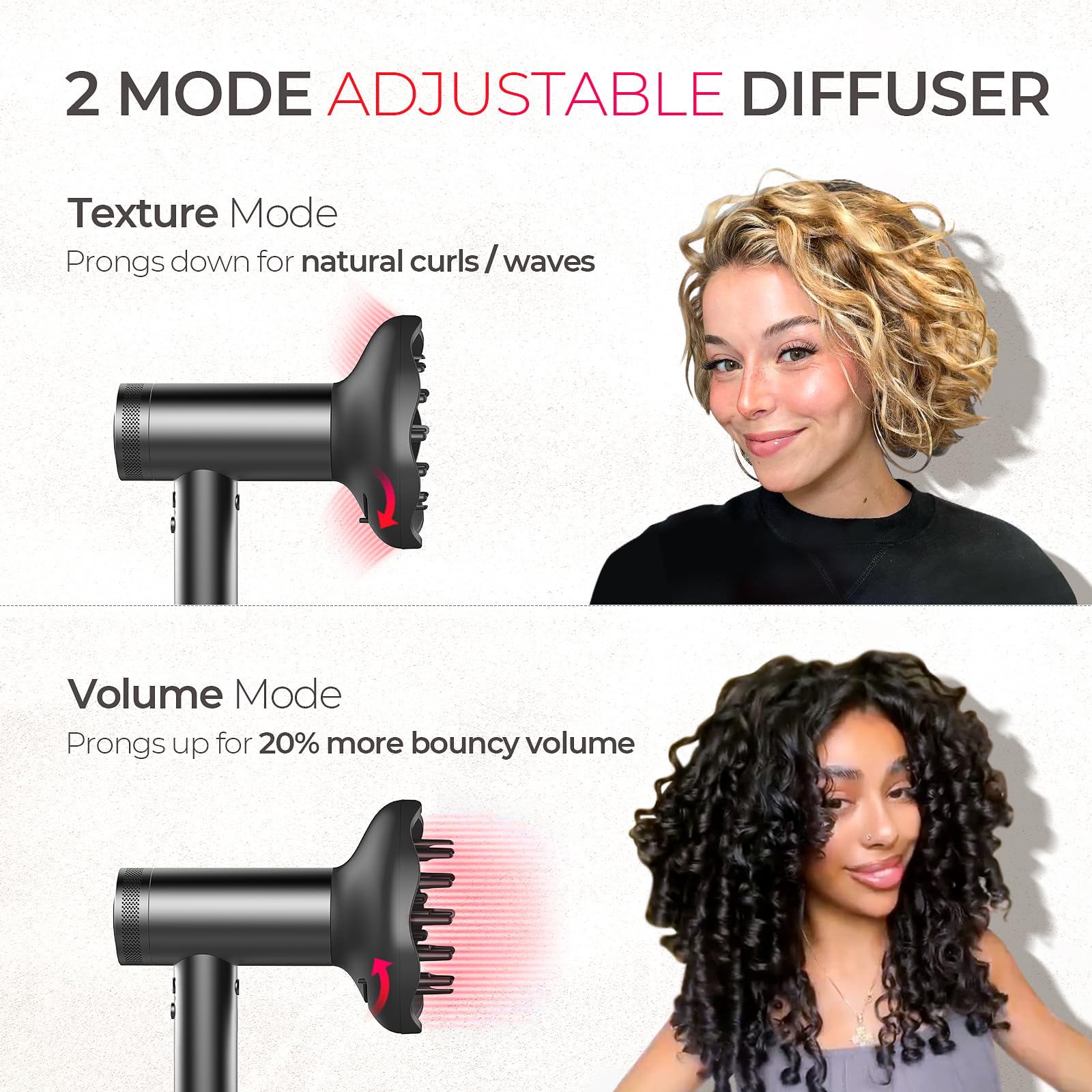TYMO iones negativos para un acabado suave y menos frizz