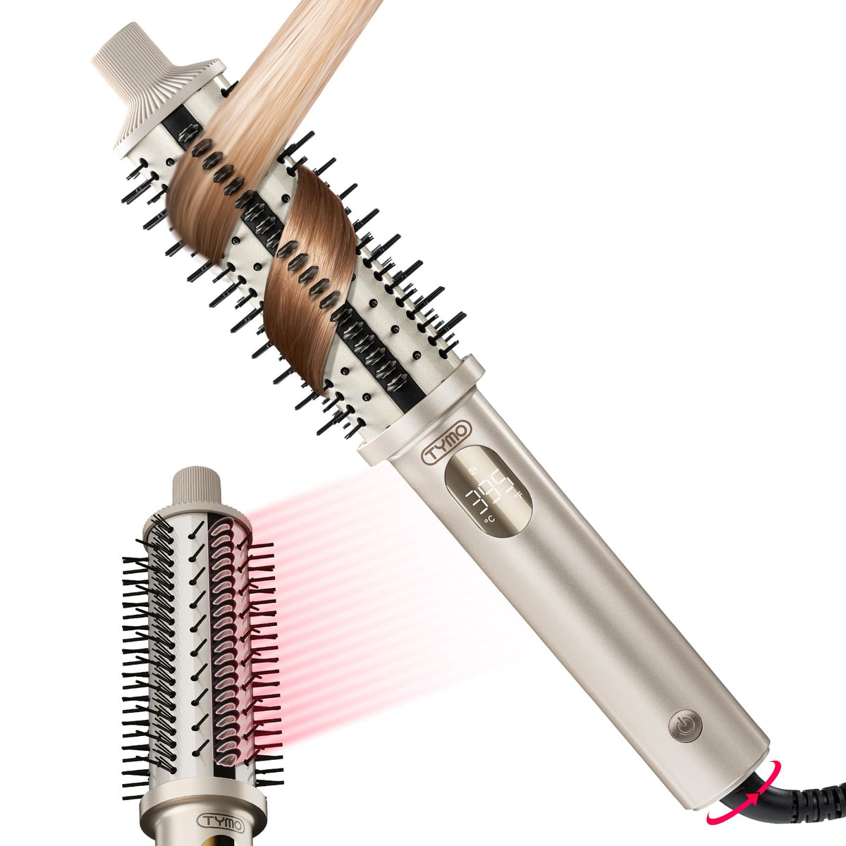TYMO Stylux Pro, cepillo termico para volumen y acabado tipo blowout en casa.
