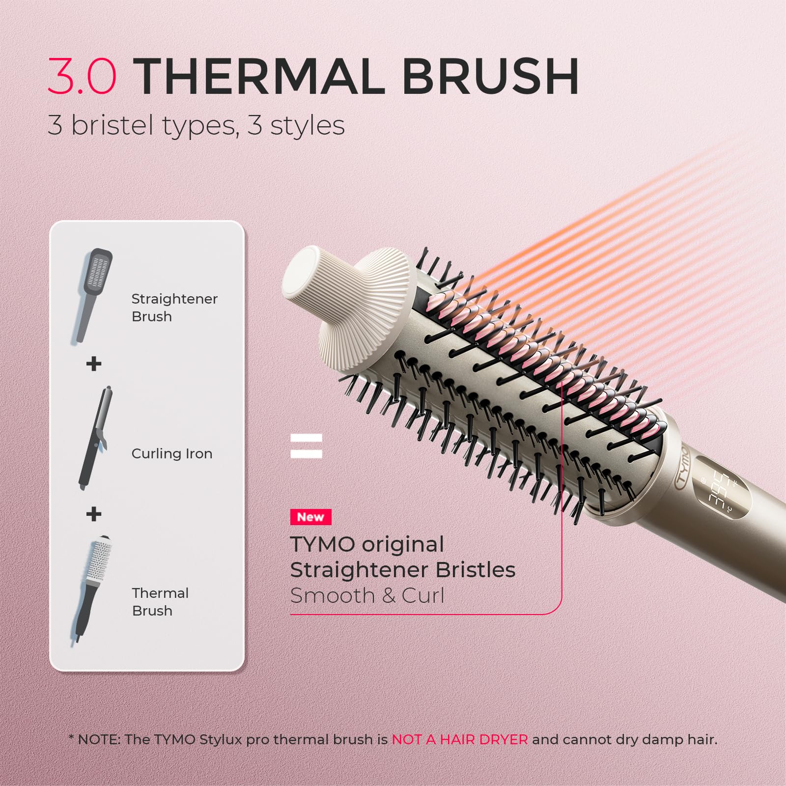 TYMO Stylux Pro, cilindro ceramico para modelar cabello con suavidad.