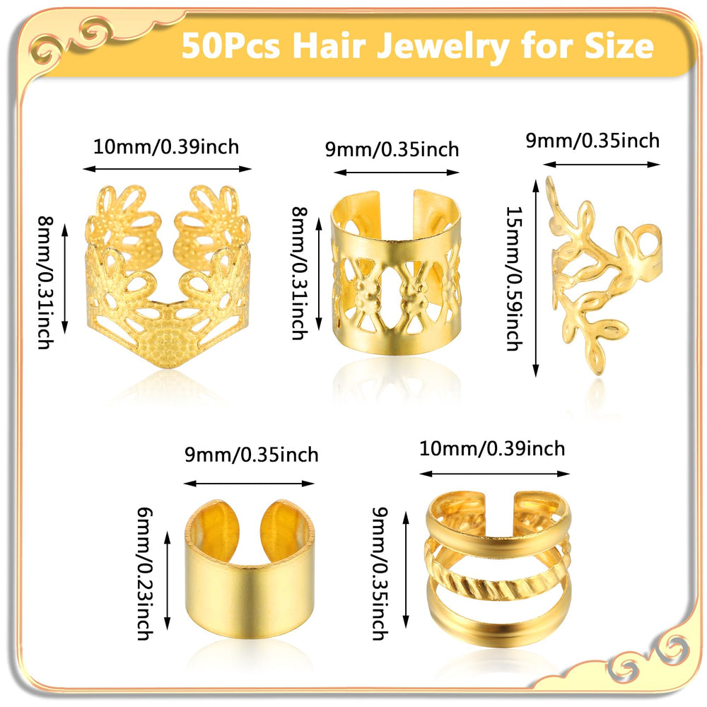 Tyqour anillos dorados para pelo, estilos variados para looks modernos