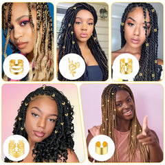 Tyqour clips dorados para trenzas, ajustables y fáciles de colocar