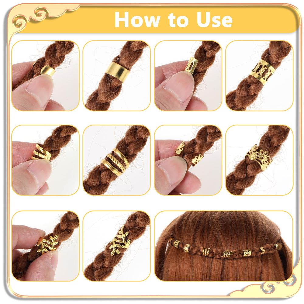 Tyqour colgantes dorados para cabello, ideas para crear peinados