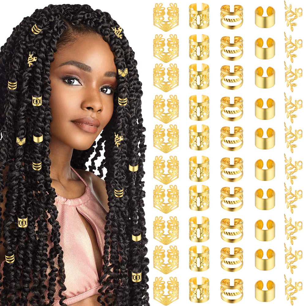 Tyqour joyas para cabello doradas para trenzas, brillo duradero y estilo