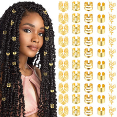 Tyqour joyas para cabello doradas para trenzas, brillo duradero y estilo