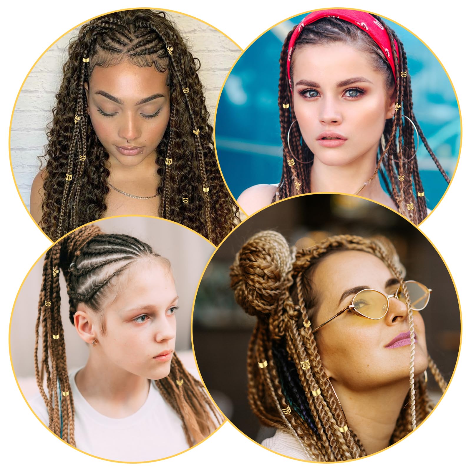 Tyqour regalo de joyas para cabello, doradas para mujer y hombre