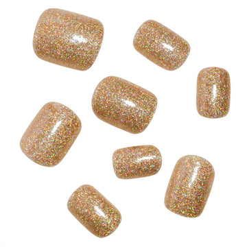 Tyuimhx Uñas doradas en la mano, acabado brillante para looks elegantes
