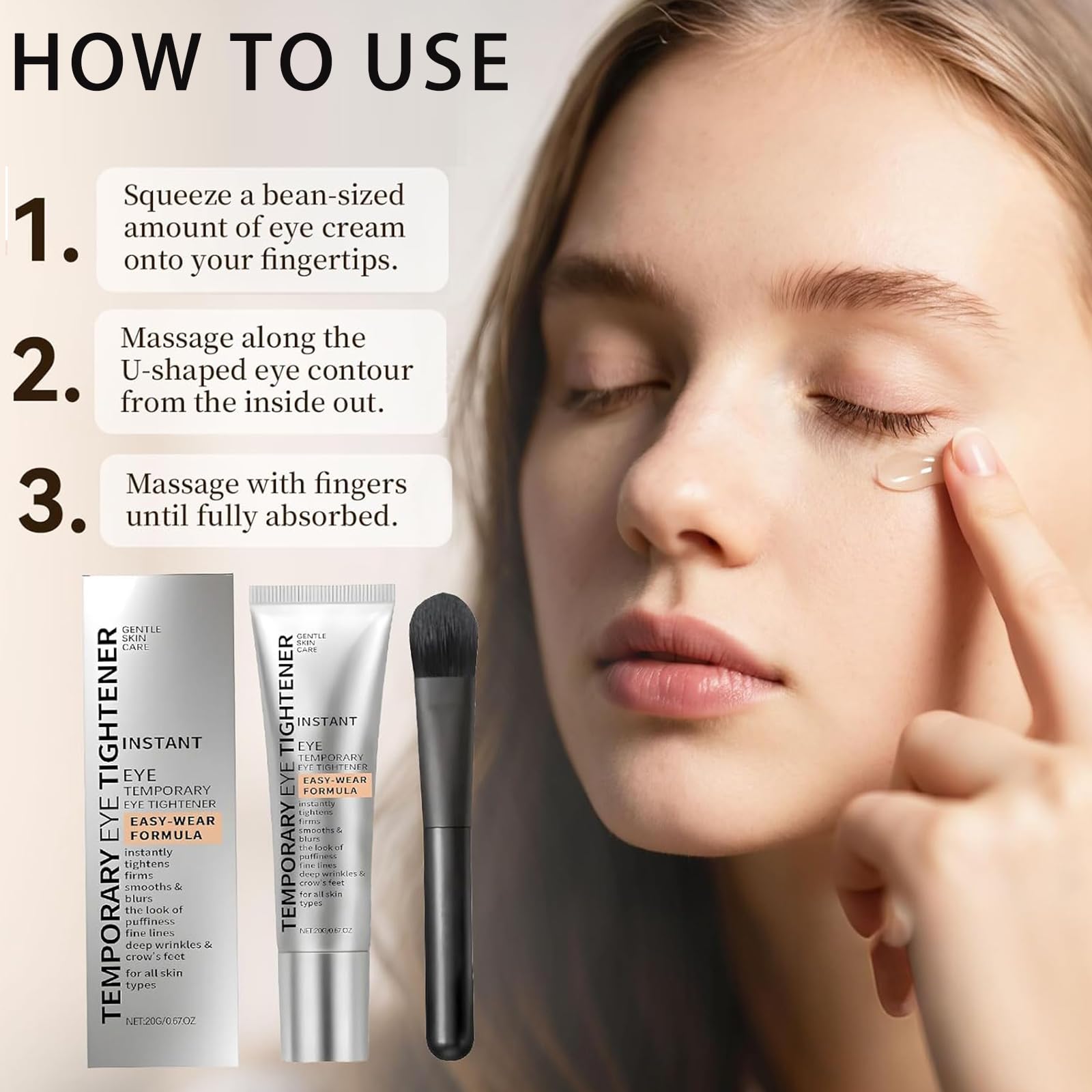 Crema de ojos de absorción rápida para uso diario