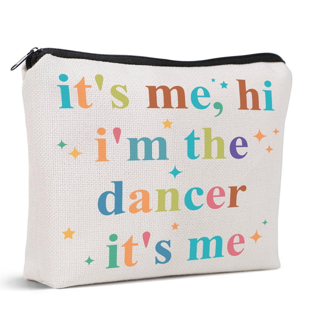 UAREHIBY bolsa de maquillaje de danza con frases, ideal regalo para bailarinas.