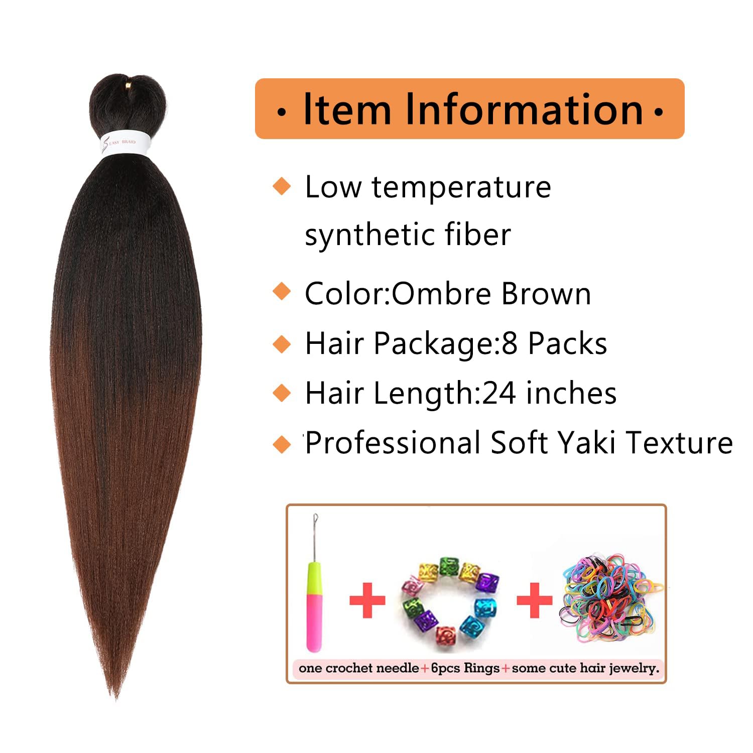 Ubeleco textura yaki suave 24 pulgadas para looks naturales.