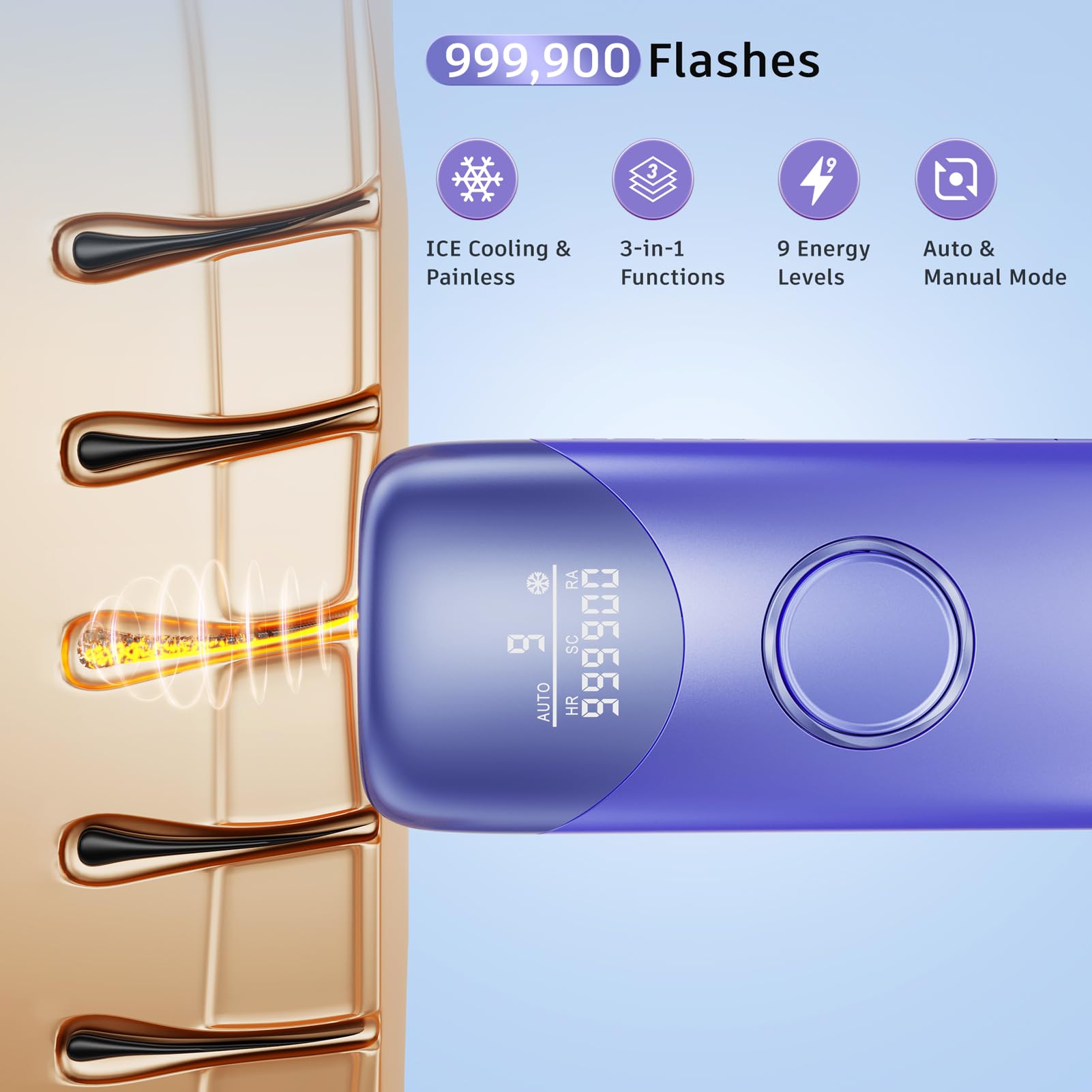Depilación de cuerpo completo con Ubroo IPL en casa.