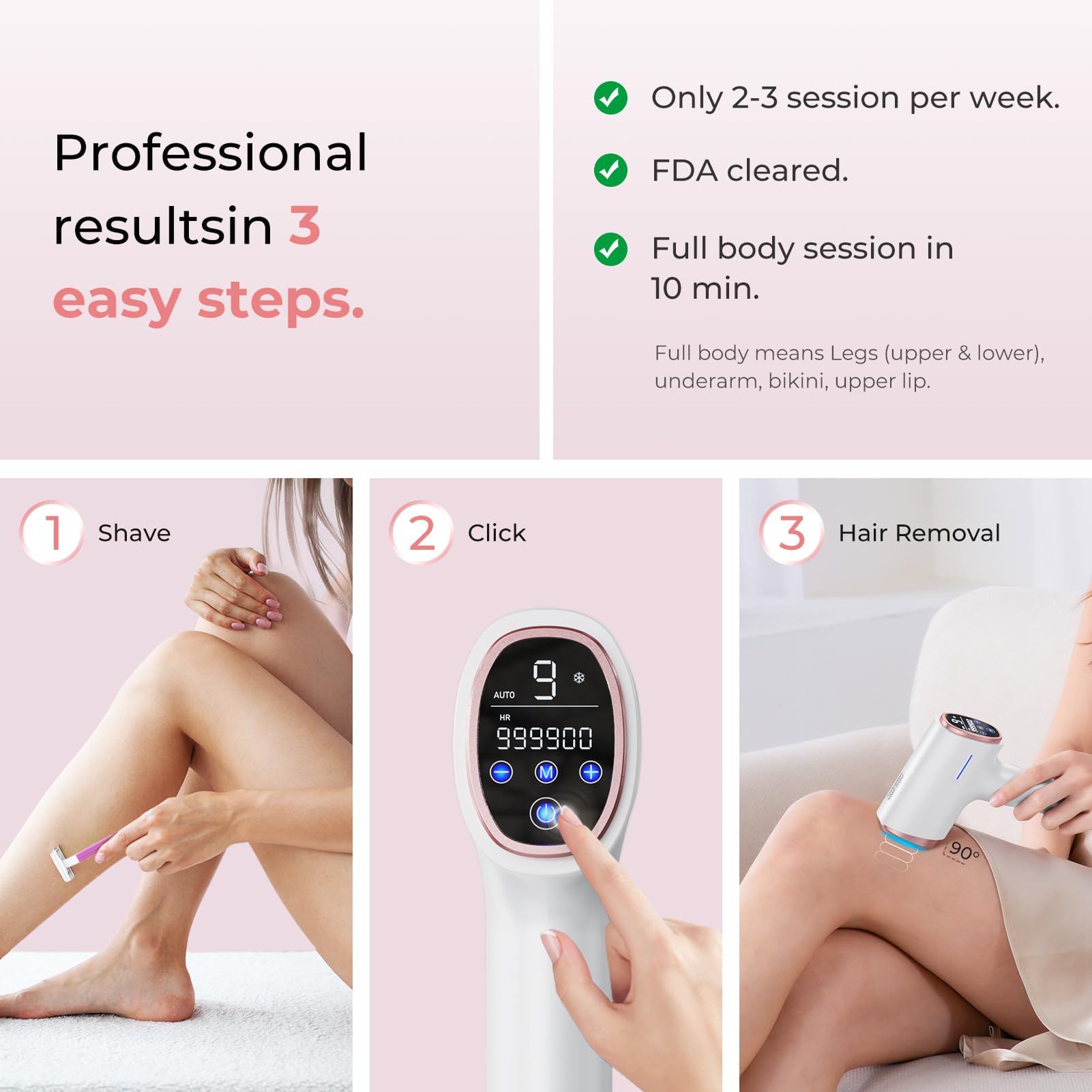 Ubroo IPL: uso de cuerpo completo, desde rostro hasta piernas
