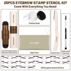 UCANBE 20 reusable eyebrow stencils provide versatile shapes for precise brow styling