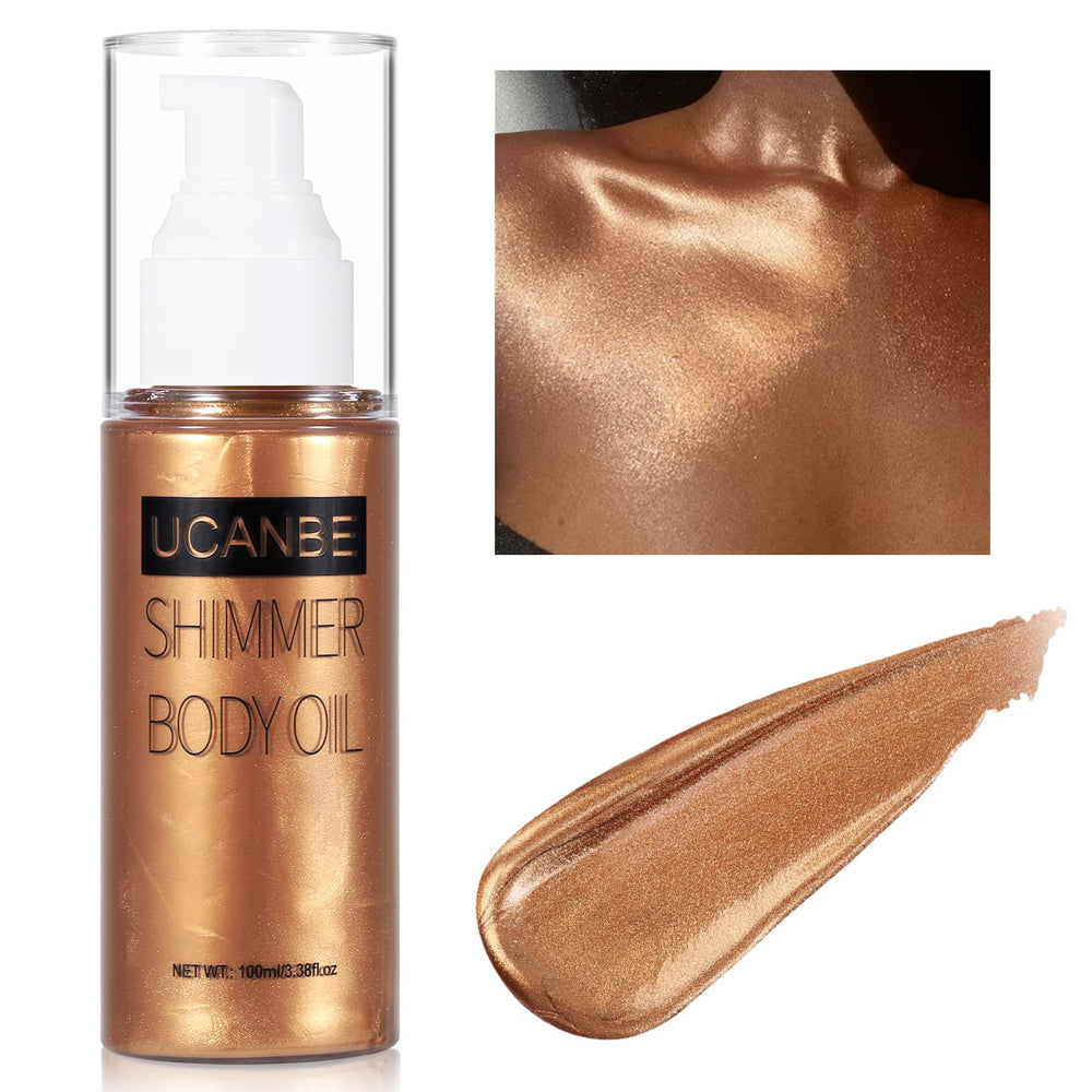 UCANBE Aceite Brillo Corporal Bronceado: brillo hidratante para piel radiante al sol.