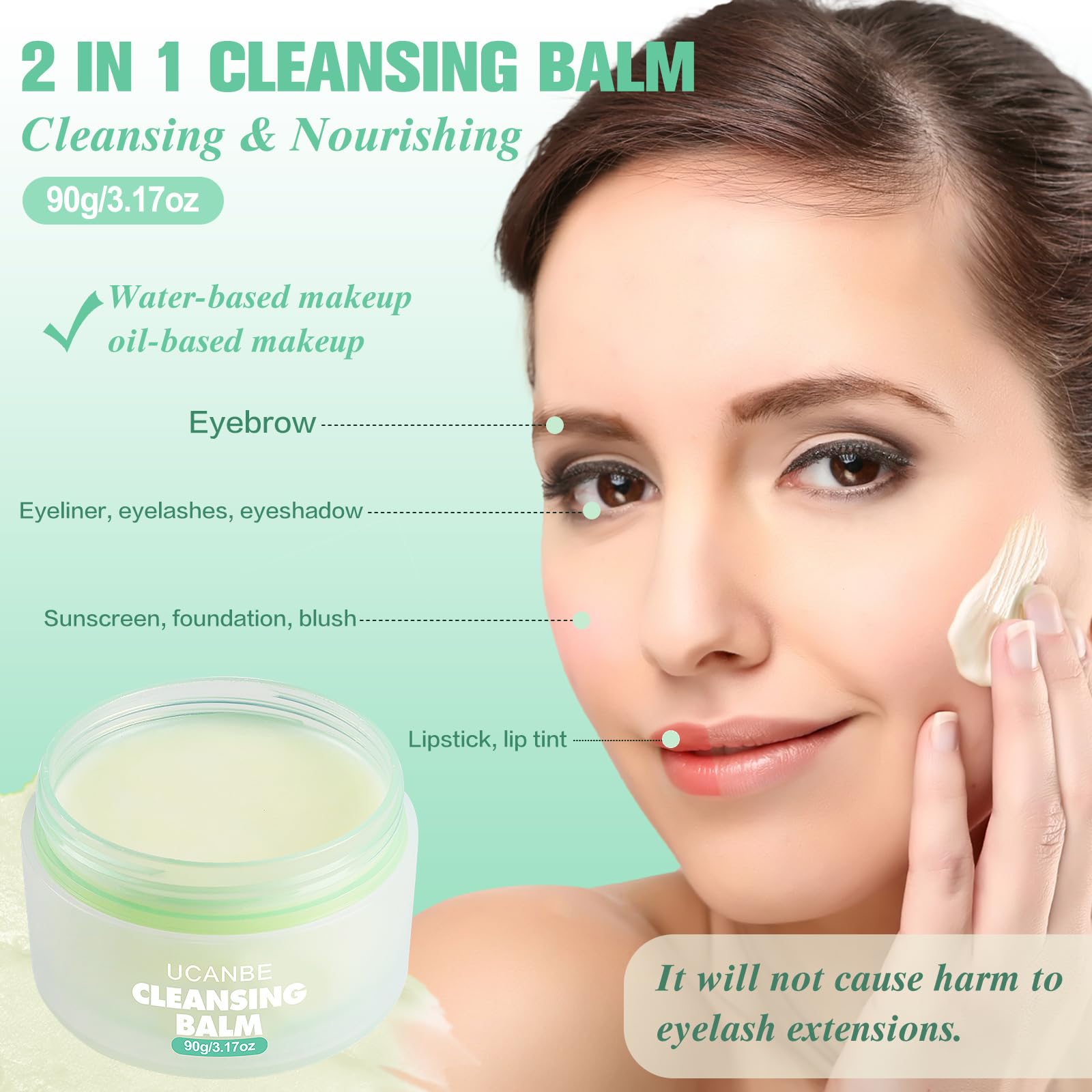 UCANBE bálsamo desmaquillante: elimina maquillaje resistente al agua sin irritar la piel