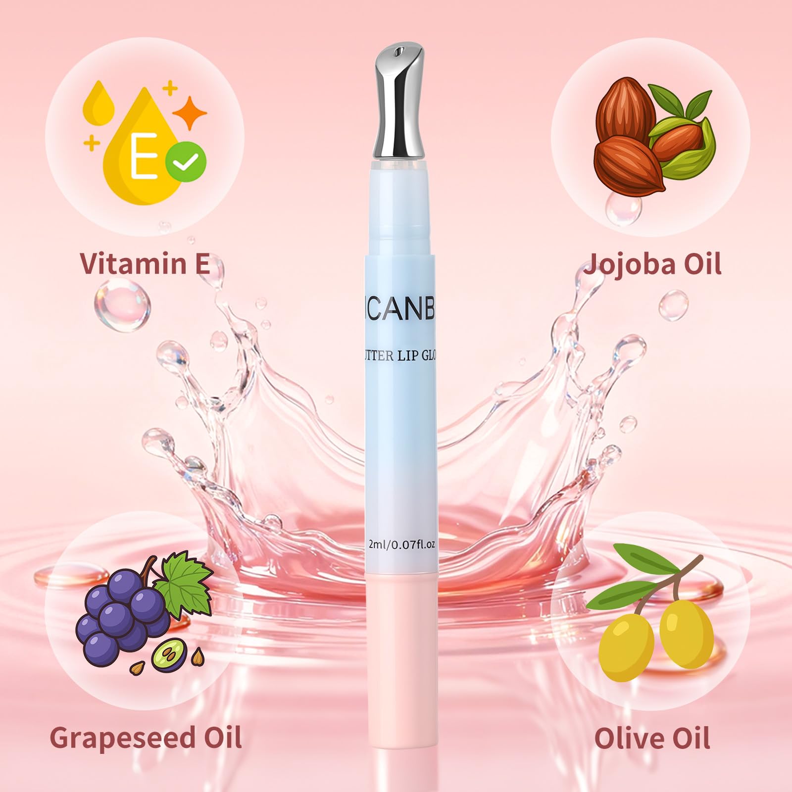 UCANBE brillo labial con aceites nutritivos para nutrición diaria
