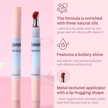 UCANBE brillo labial tono claro 01 para look suave