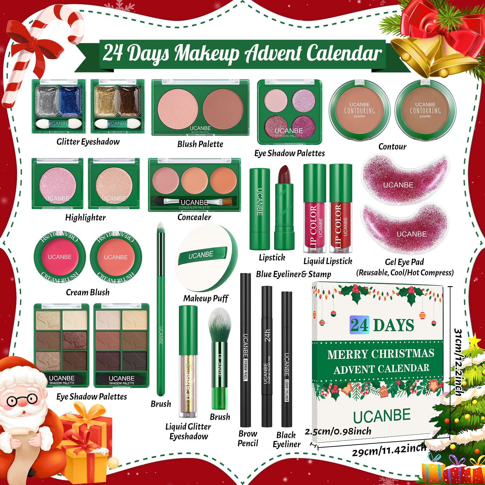 UCANBE Calendario de Adviento: paleta de ojos para looks festivos.