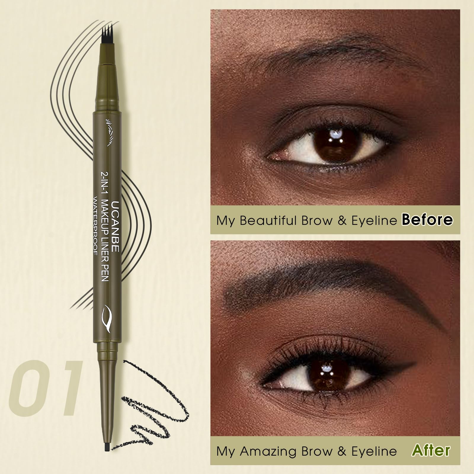 UCANBE cejas trazos de pelo naturales para un look definido