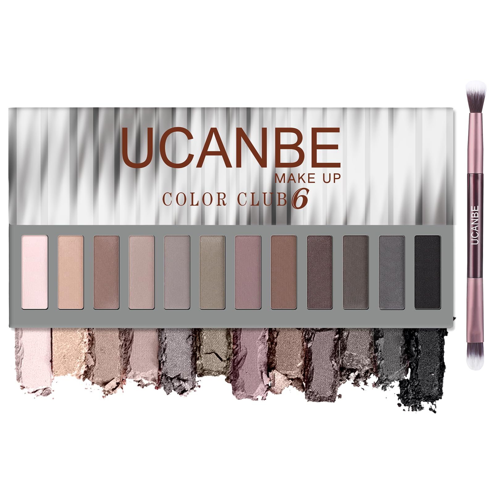 UCANBE Color Club paleta de sombras nude de 12 tonos para uso diario