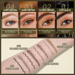 UCANBE delineado de cejas y ojos con definición suave y precisa.