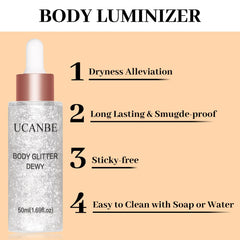 UCANBE destellos para rostro, realza iluminación natural.