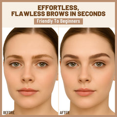 UCANBE double-ended brow brush blends color for natural shading