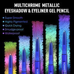 UCANBE Efecto multicromático en ojos para looks cambiantes con brillo metálico.