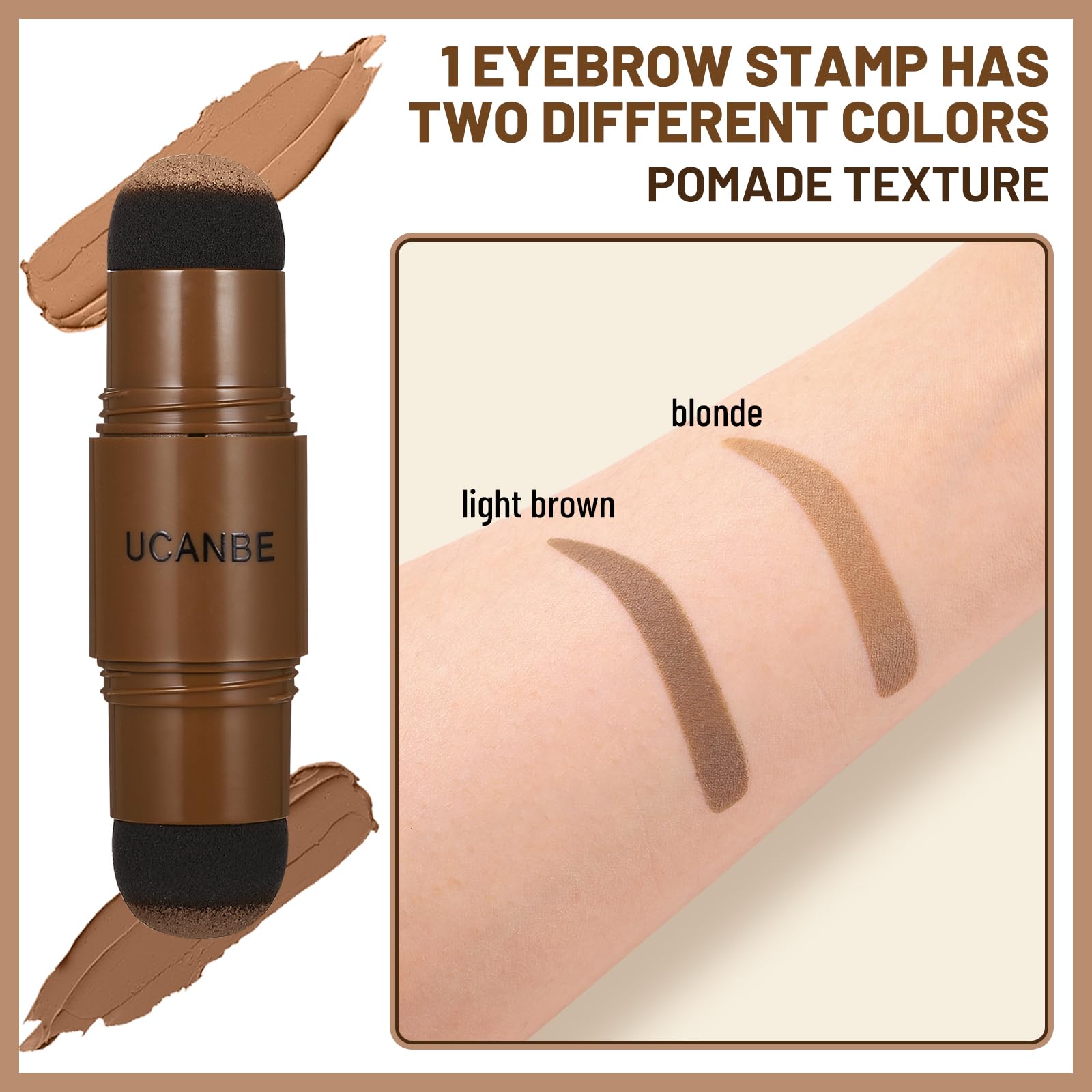 UCANBE finishing powder delivers a matte brow finish