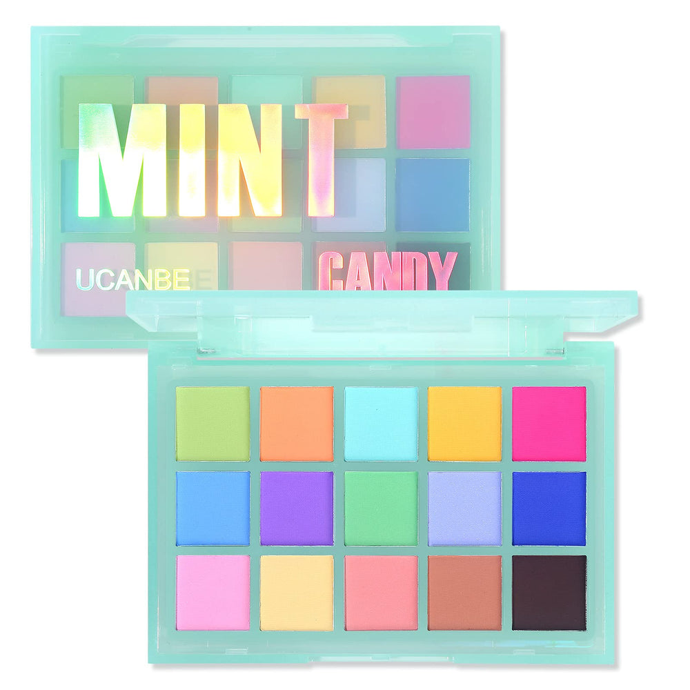 UCANBE Mint Candy paleta de sombras; 15 tonos mate para looks versátiles