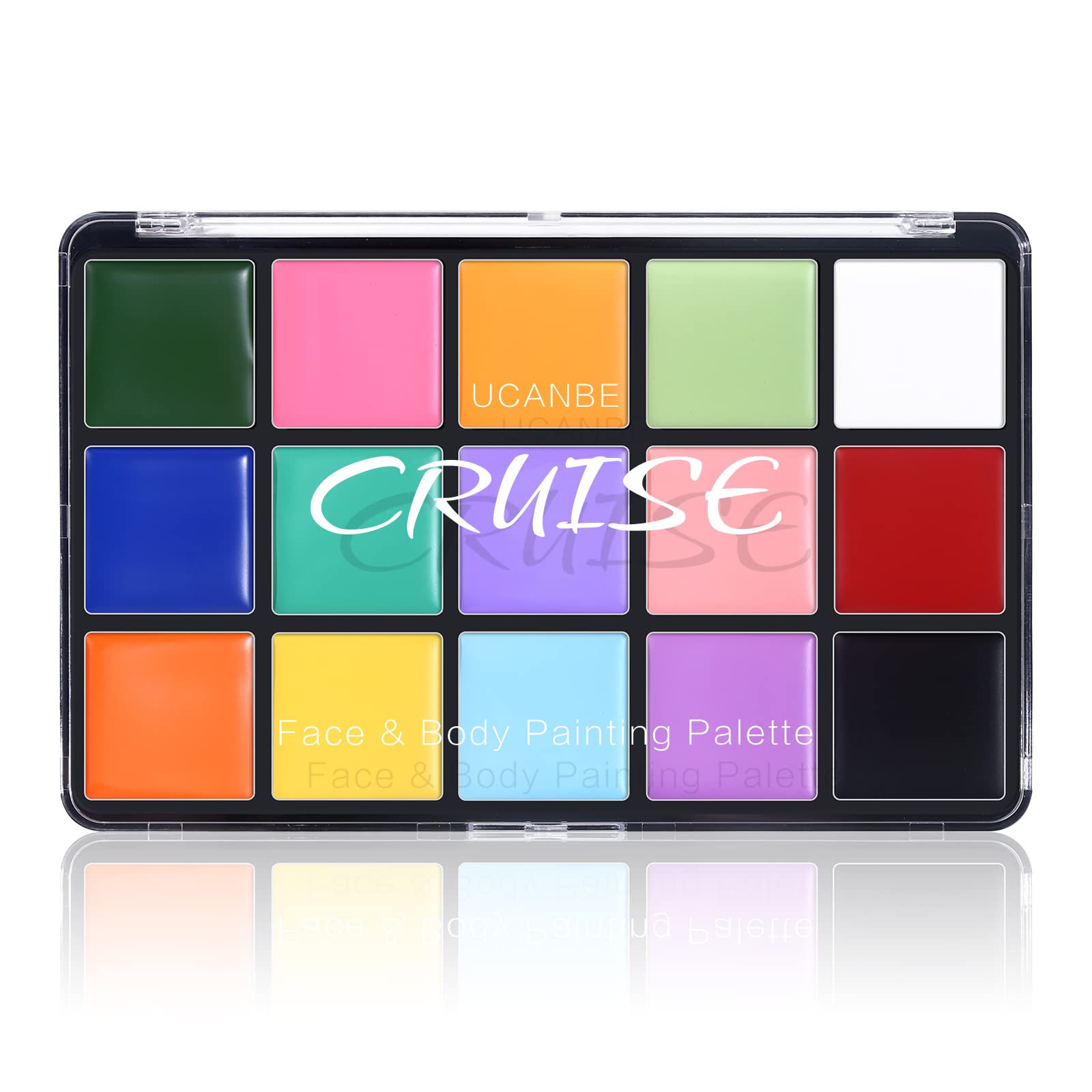 UCANBE paleta de 15 colores macaron para maquillaje facial vibrante y profesional.