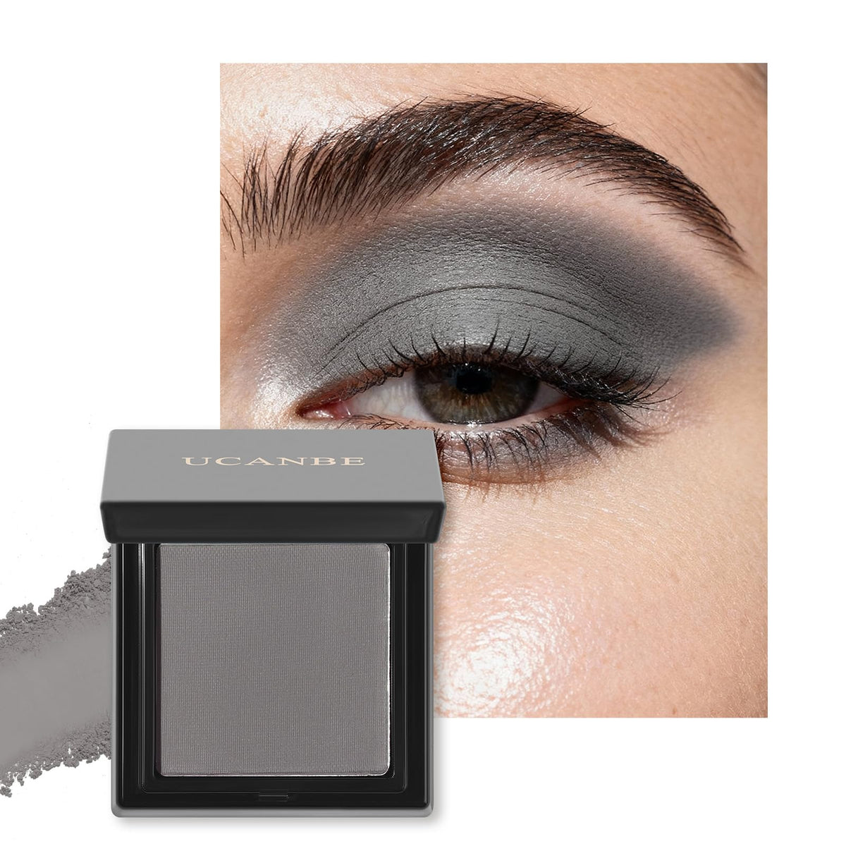 Paleta UCANBE gris en empaque compacto lista para uso diario.