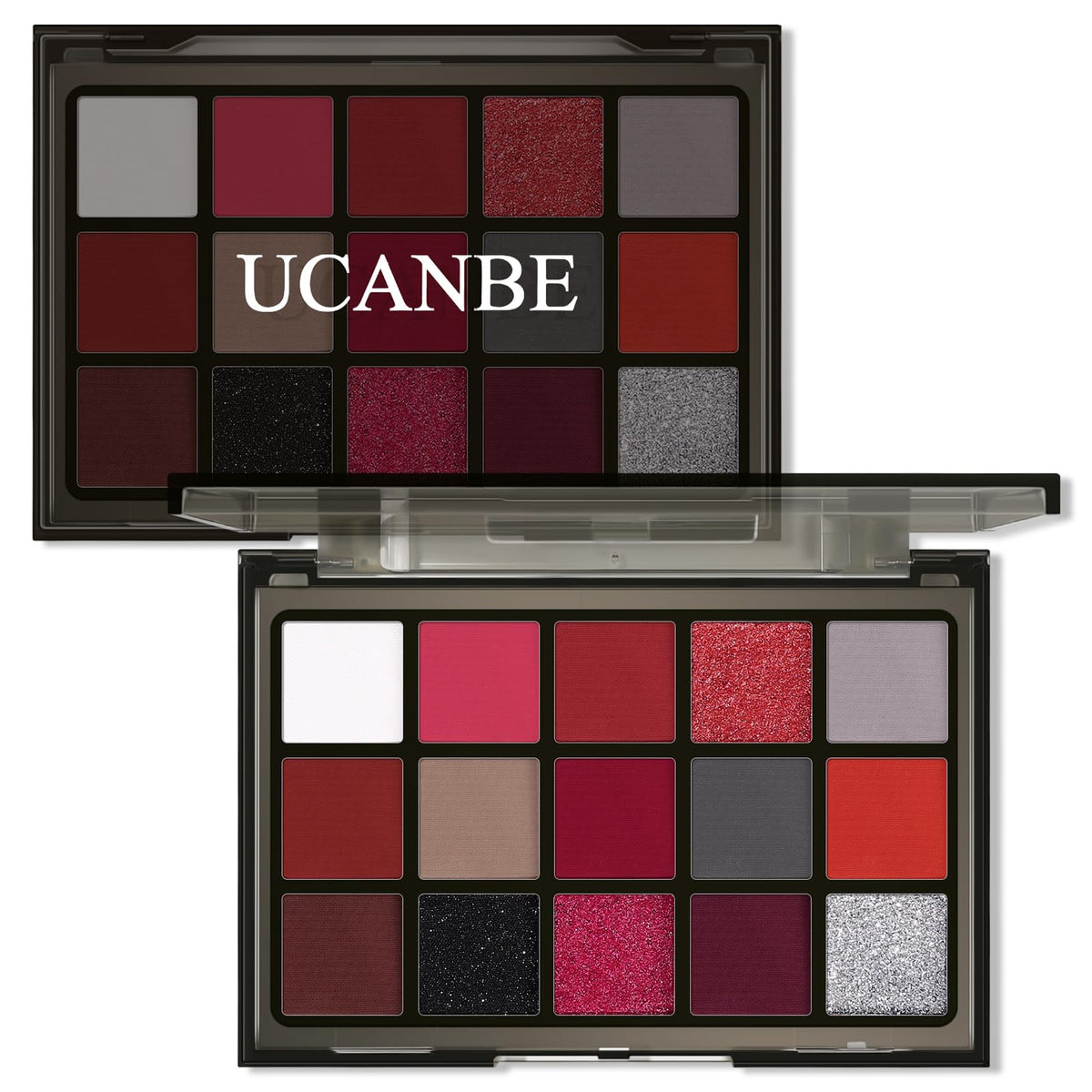 UCANBE paleta sombras rojas vino con brillos para looks dramáticos