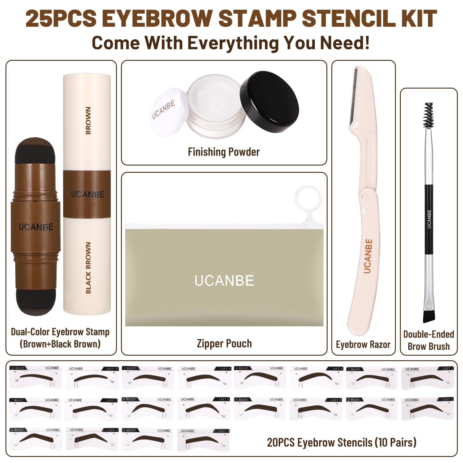 UCANBE reusable eyebrow stencils for precise shaping