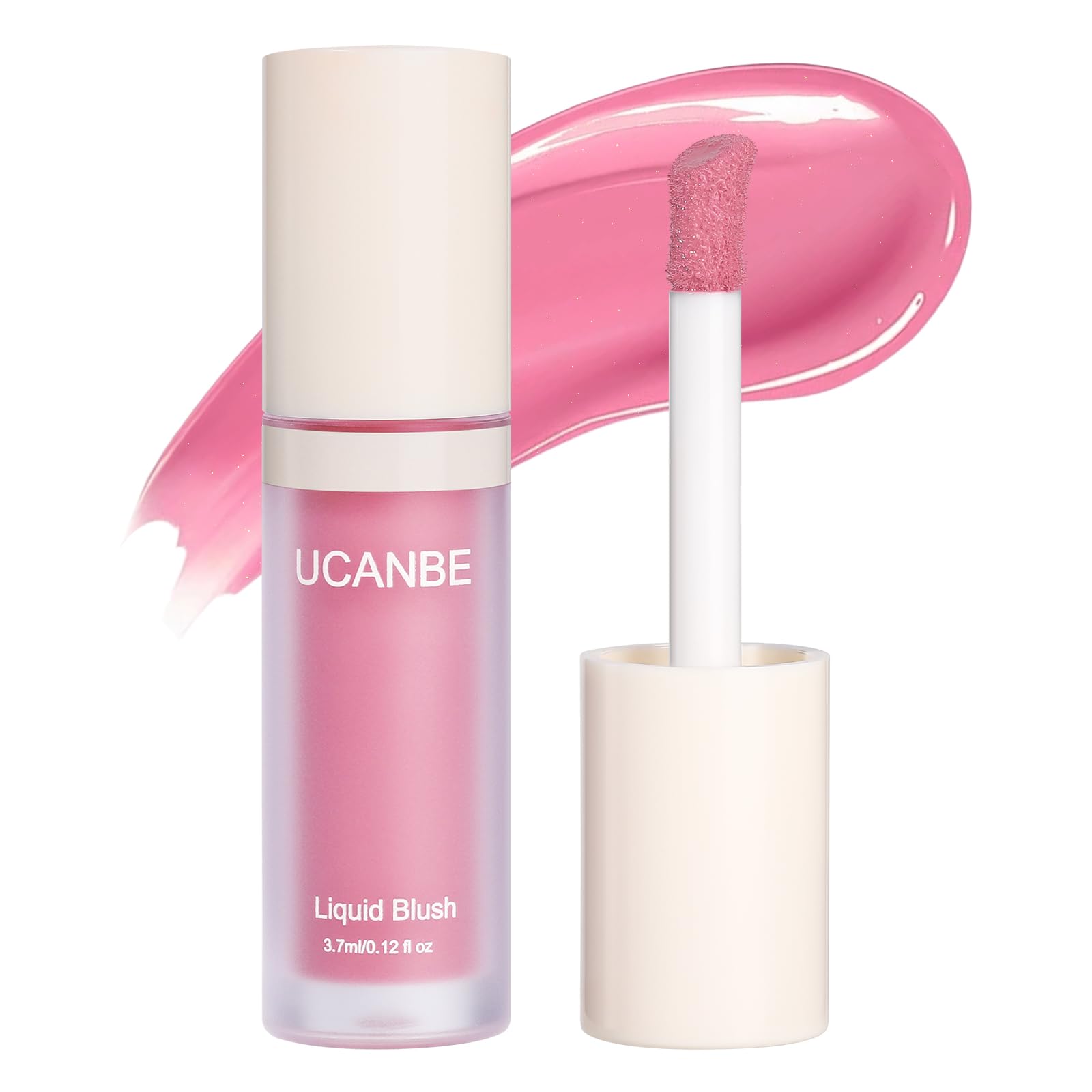 UCANBE rubor líquido nacarado 01 Rosa, aporta brillo suave y resplandor natural