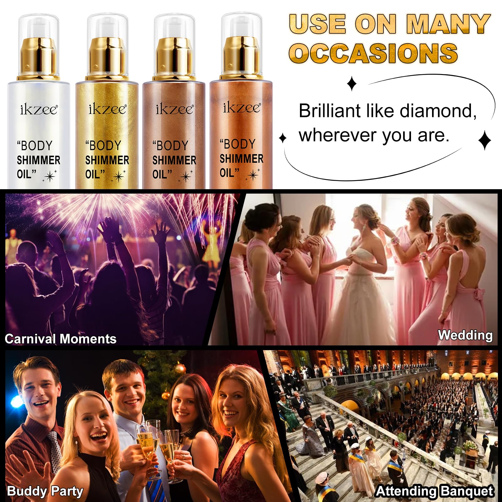 UCANBEMA Brillo Verano Sutil: ideal para fiestas, playa y eventos.