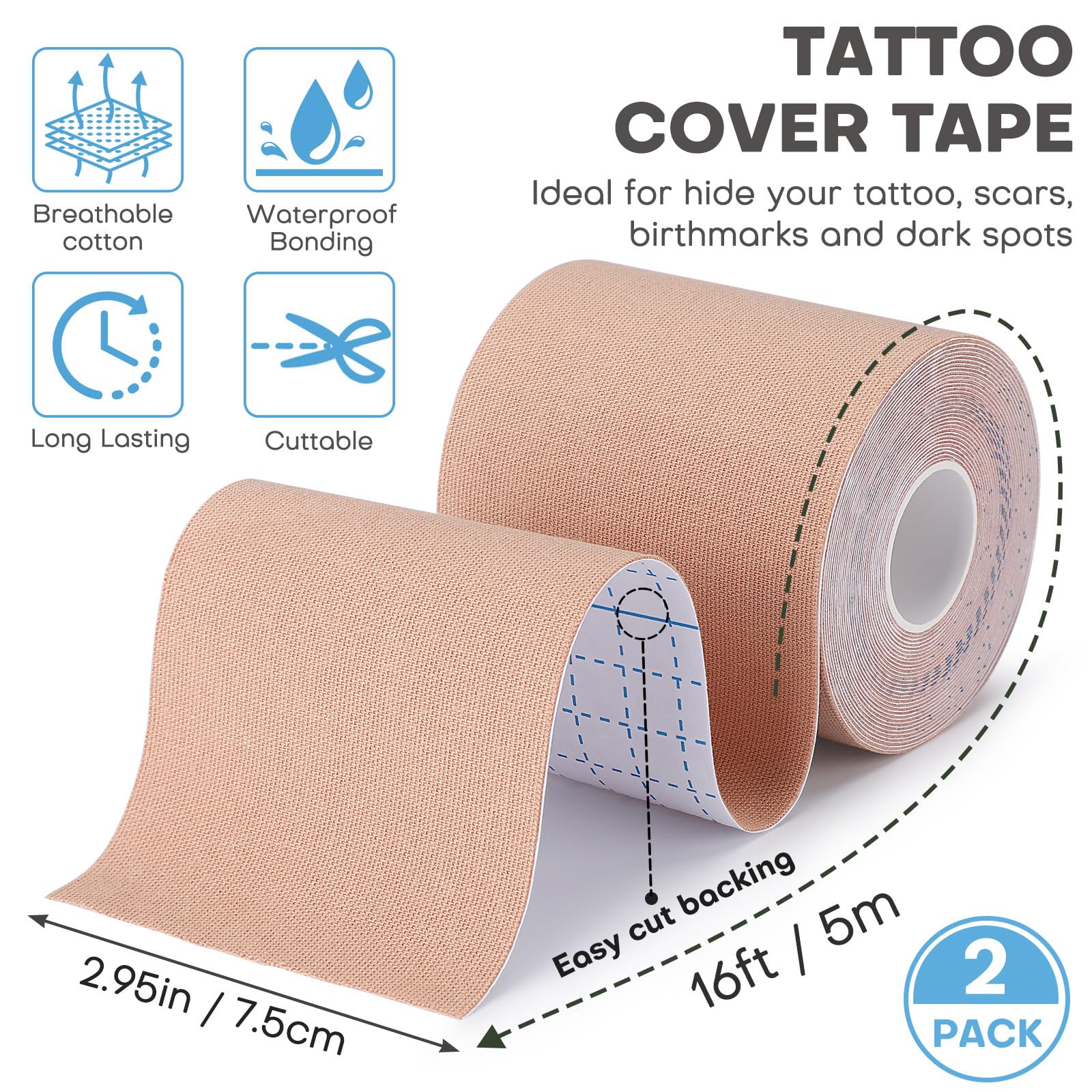 uddefineit cinta cobertura tatuaje resistente al sudor ideal para entrenar