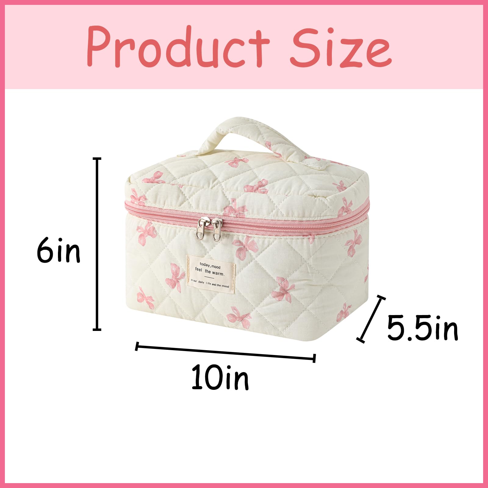 Bolsita de maquillaje uekeboag con diseño floral, acolchada y duradera