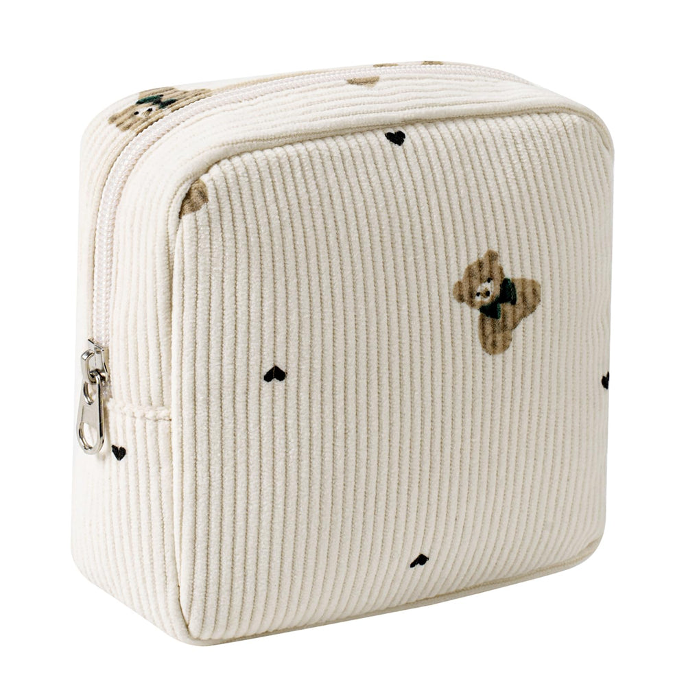 Bolso de maquillaje mini de uekeboag con oso, ideal para guardar labios y cosméticos pequeños.