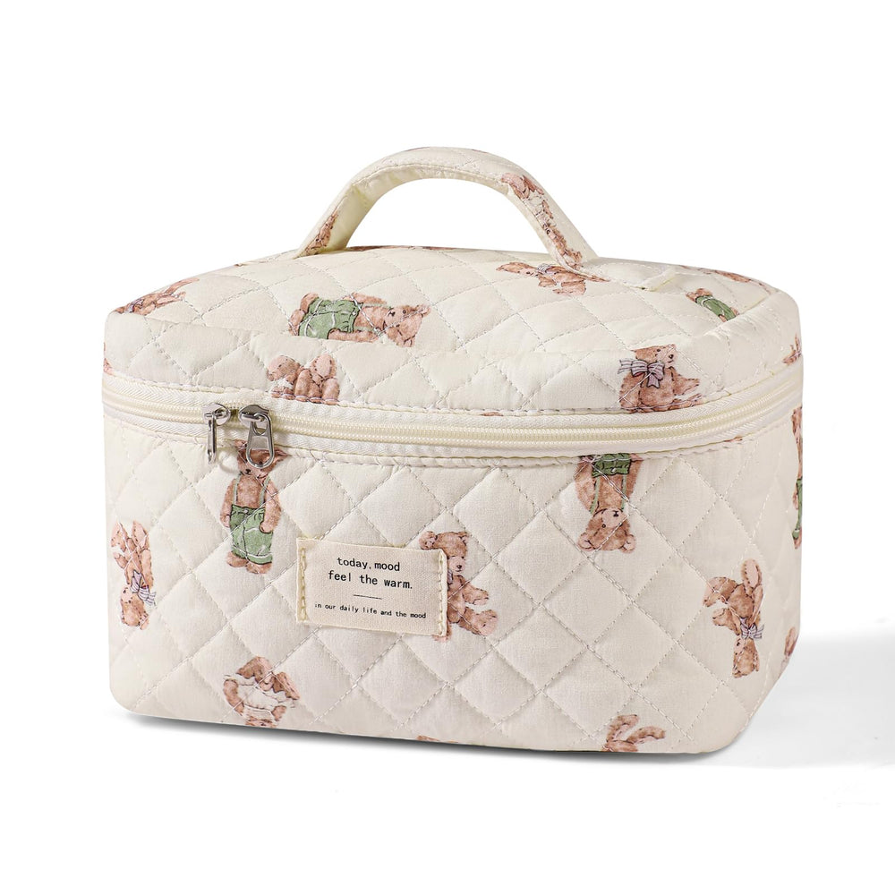 uekeboag bolso maquillaje viajero floral, gran capacidad para maquillaje diario.