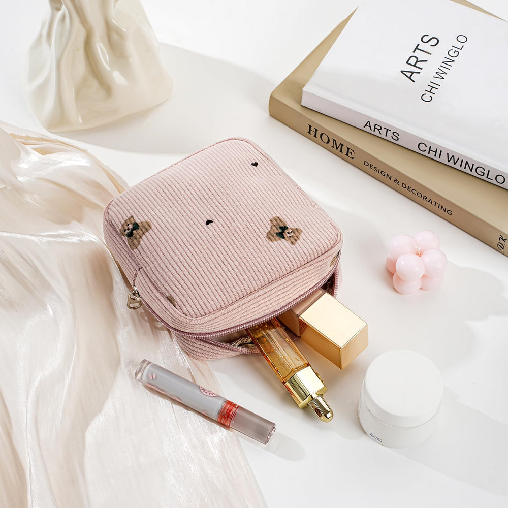Mini bolsa de maquillaje de pana uekeboag, regalo perfecto para amigas y viajes.