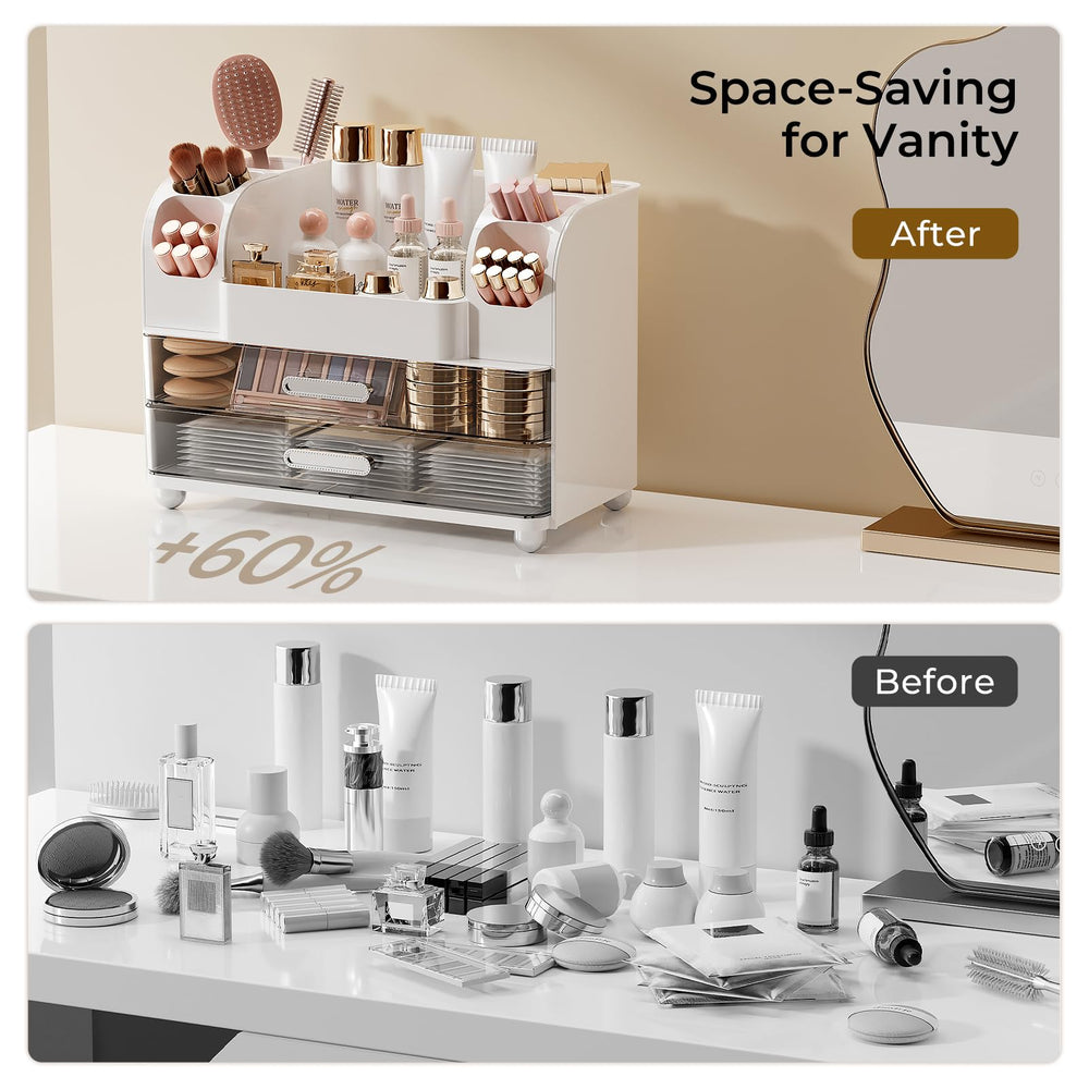 Almacenamiento multpropósito ideal para cosméticos, cuidado facial y oficina