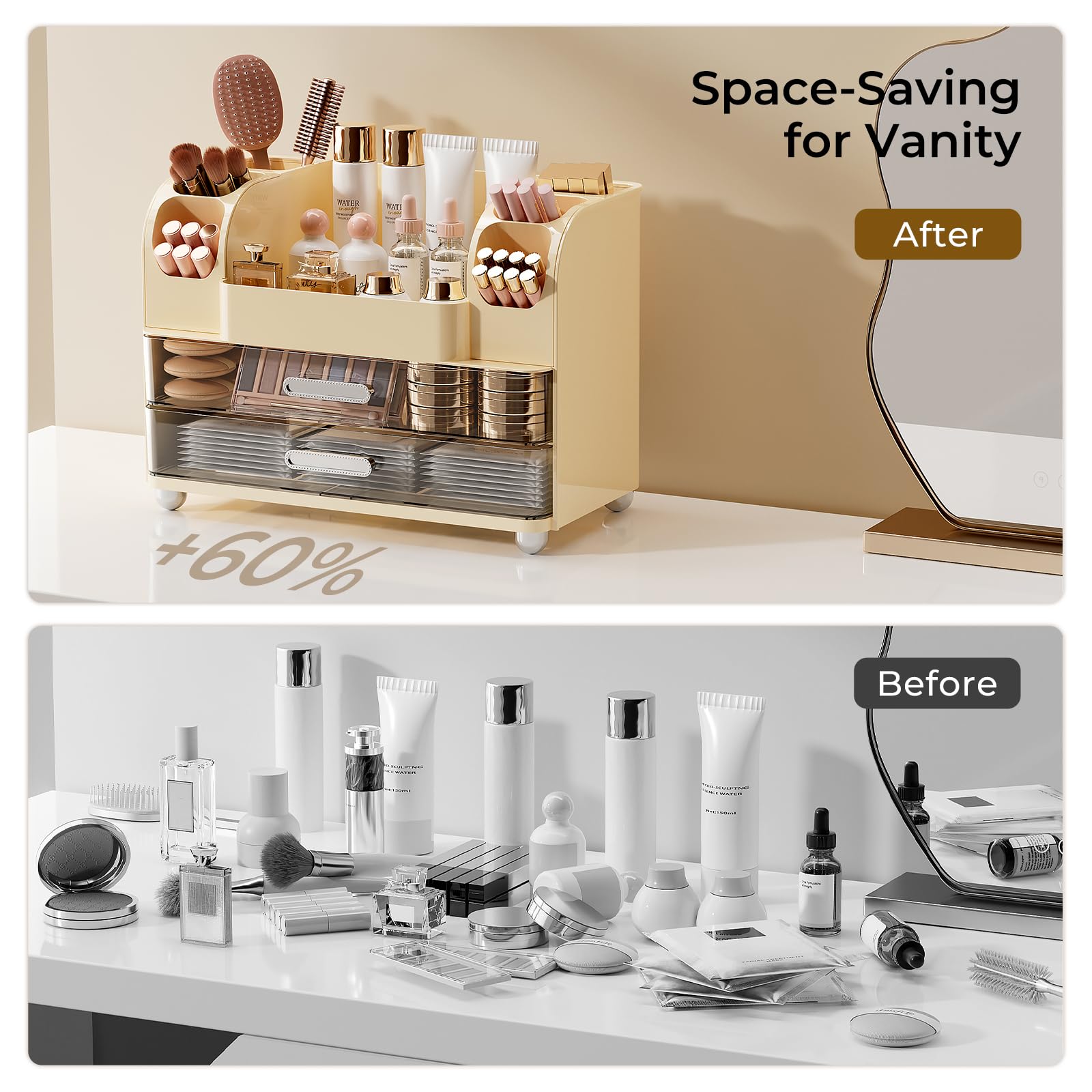 UFORU organizador tocador color crema en tonalidad elegante.